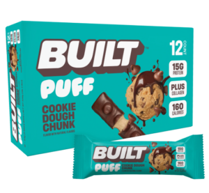 BUILT Puff Cookie Dough Chunk Protein Bars 1.41oz 12ct